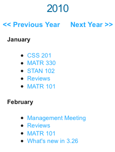The List With Headings Option for the Year View
