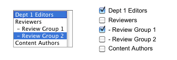 The Multi-select and Check box list formats