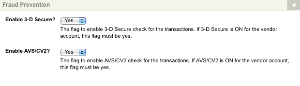 The Fraud Prevention section of the Details screen