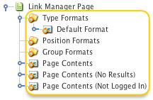 The additional dependant assets for a Link Manager Page
