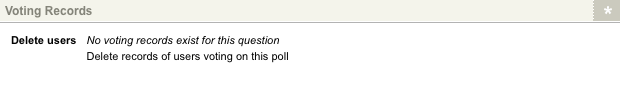 The Voting Records section on the Details screen of a Poll Question