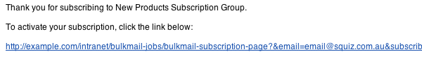 An example Verification Email