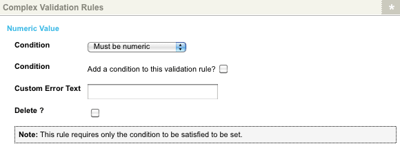 The Numeric Value Complex Validation Rule for a Text Question