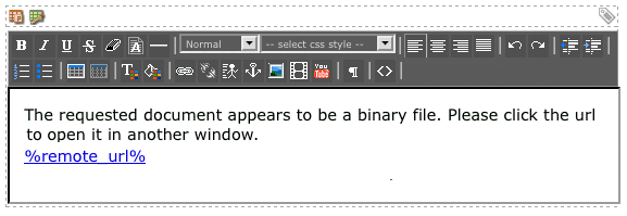 The WYSIWYG Editor for the Binary Files field