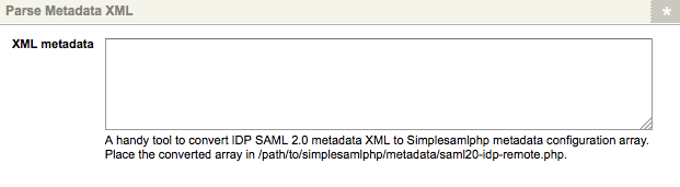 The Parse Metadata XML section of the Details Screen