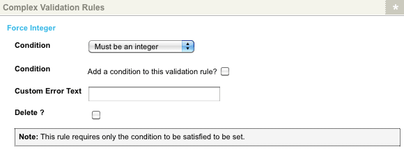 The Force Integer Complex Validation Rule for a Numeric question