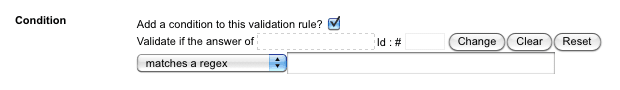 The configuration options of the Condition field